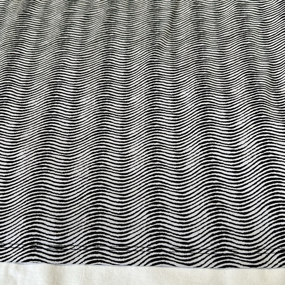 Michael Kors Maxi Skirt Medium Black Wave Print Pull On Drawstring Stretch - Picture 2 of 5